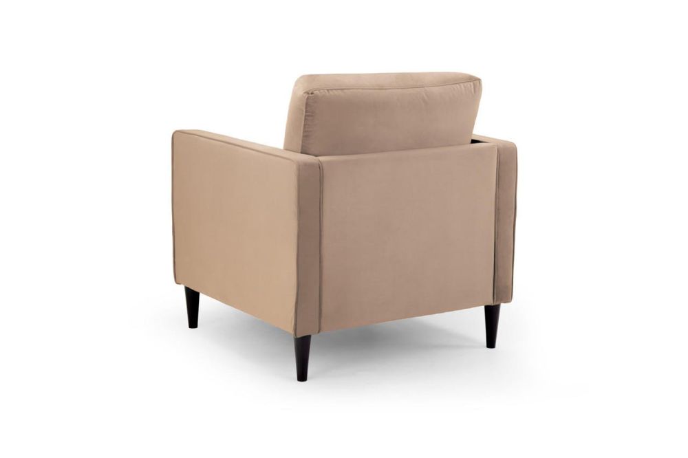 Barkham Plush Beige Fabric Armchair