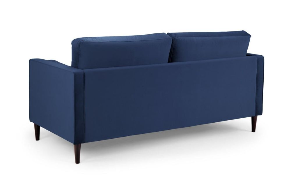Barkham Plush Blue Fabric 3 Seater Sofa