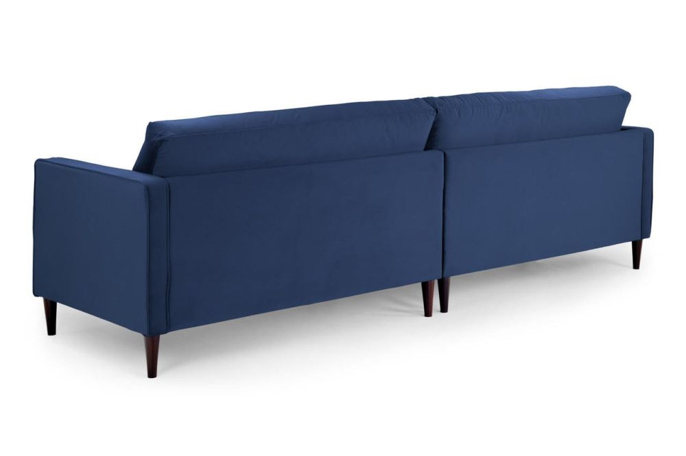 Barkham Plush Blue Fabric 4 Seater Sofa 