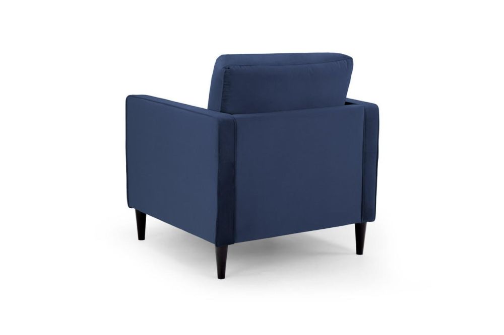 Barkham Plush Blue Fabric Armchair