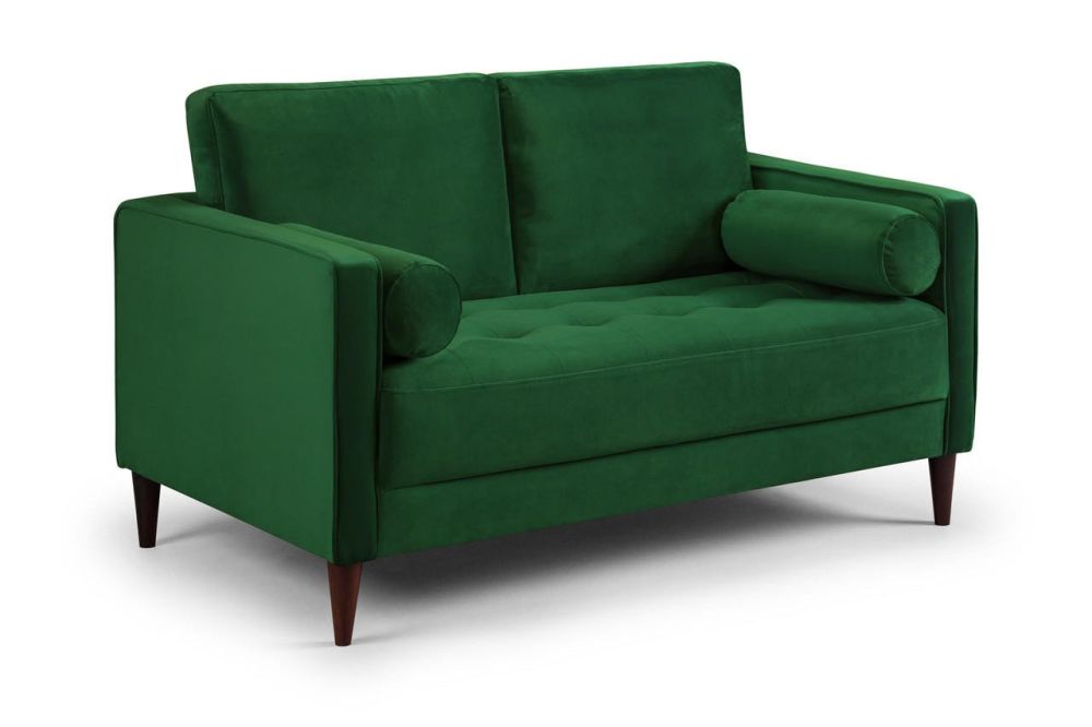 Barkham Plush Green Fabric 2 Seater Sofa 