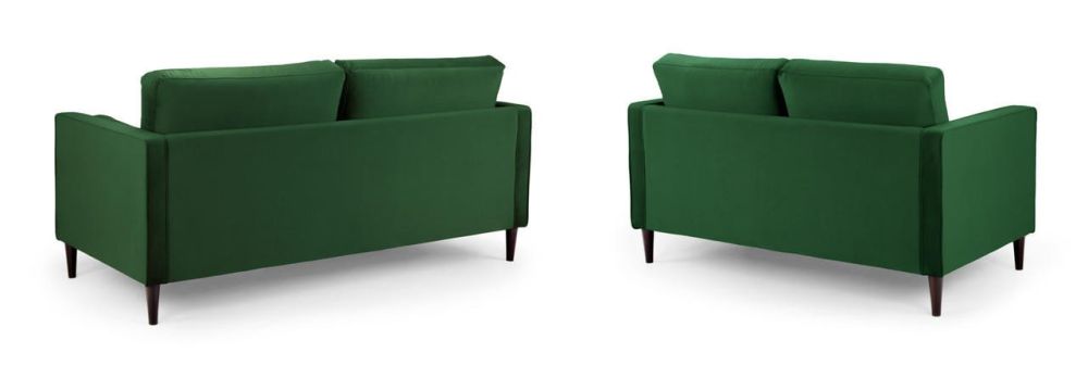 Barkham Plush Green Fabric 3+2 Sofa Set