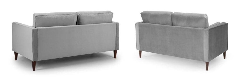 Barkham Plush Grey Fabric 3+2 Sofa Set