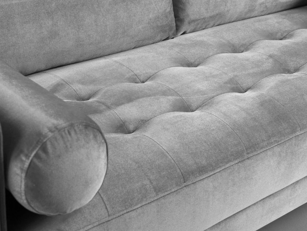 Barkham Plush Grey Fabric 3+2 Sofa Set