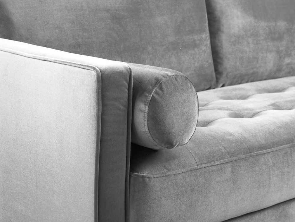 Barkham Plush Grey Fabric 4 Seater Sofa 