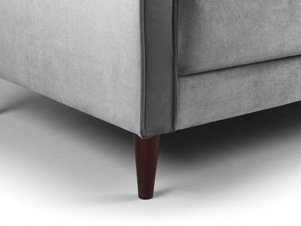 Barkham Plush Grey Fabric 4 Seater Sofa 
