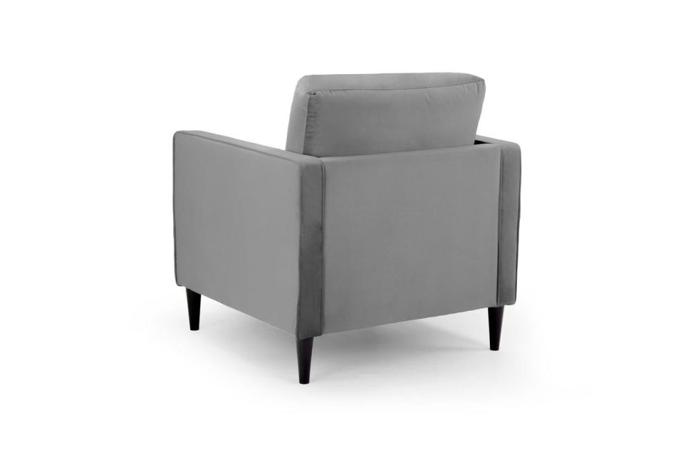 Barkham Plush Grey Fabric Armchair