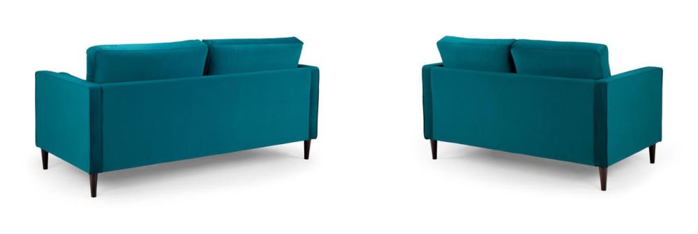 Barkham Plush Teal Fabric 3+2 Sofa Set