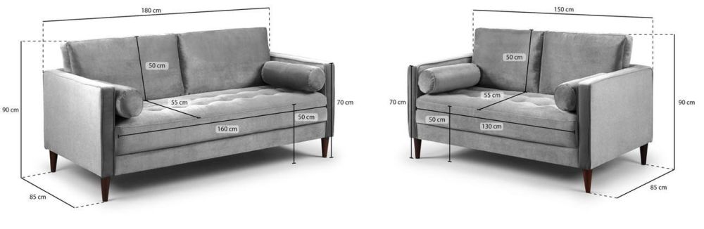 Barkham Plush Green Fabric 3+2 Sofa Set