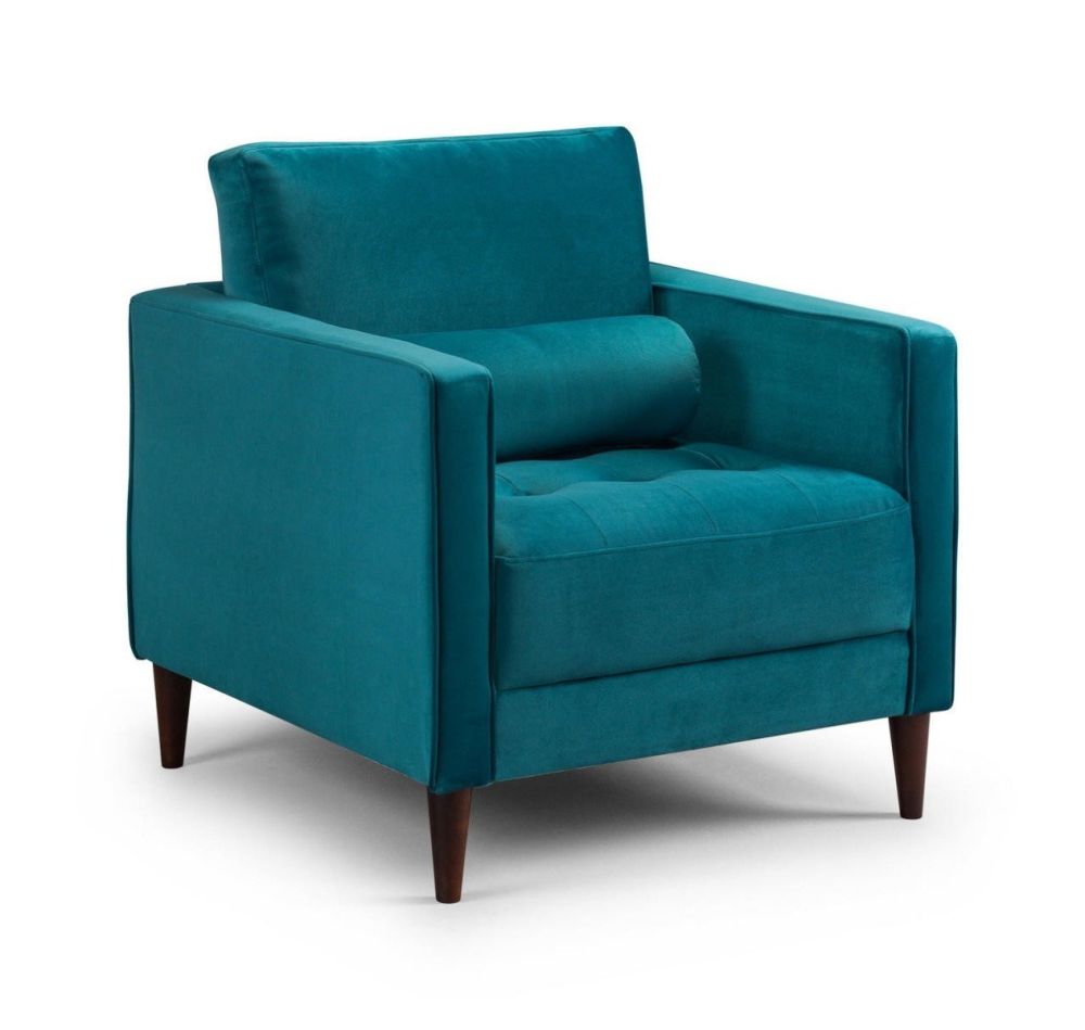 Barkham Plush Teal Fabric Armchair