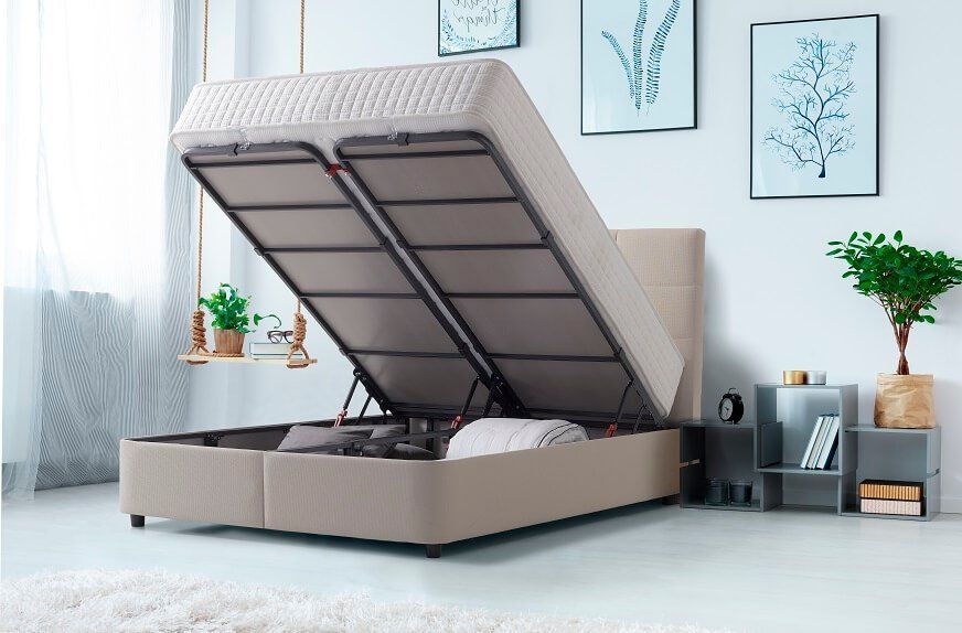 Furniture Link Harry Linen Fabric Ottoman Bed