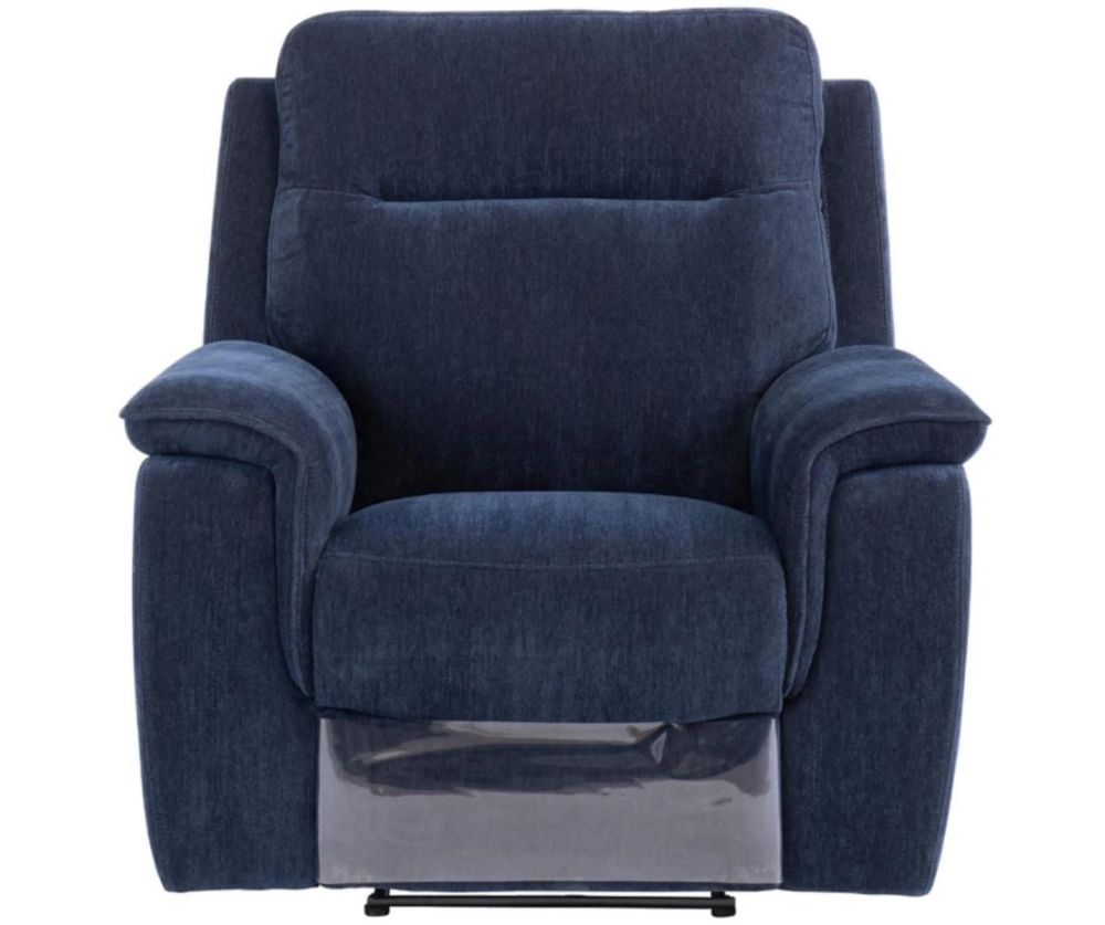 World Furniture Havana Blue Herringbone Fabric Electric Recliner 3+2+1 Sofa set