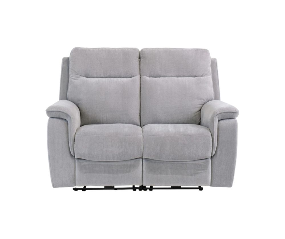 World Furniture Havana Silver Grey Herringbone Fabric Electric Recliner 2 Seater Sofa