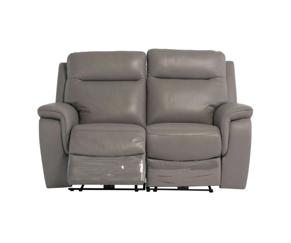 World Furniture Havana Grey Leather Electric Recliner 2 Seater Sofa