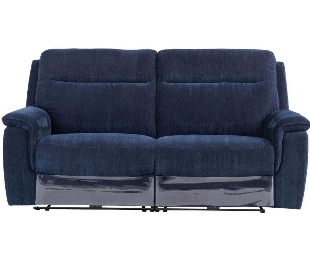 World Furniture Havana Blue Herringbone Fabric Electric Recliner 3 Seater Sofa