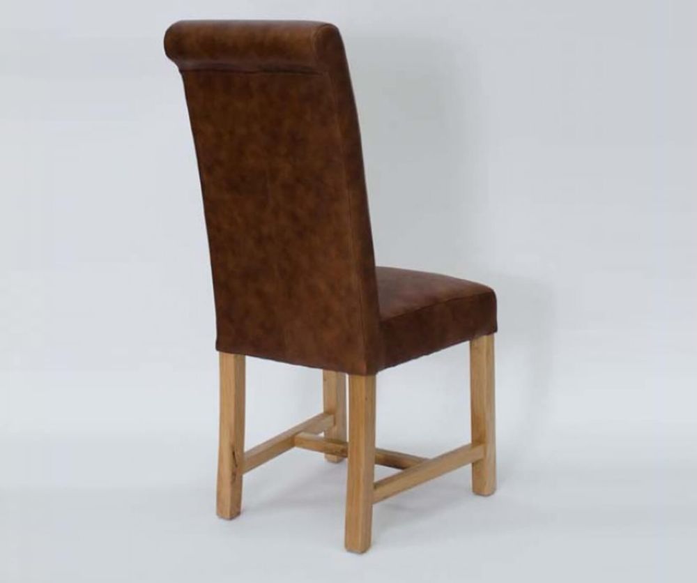 Homestyle GB Henley Espreso Full Leather Dining Chair in Pair