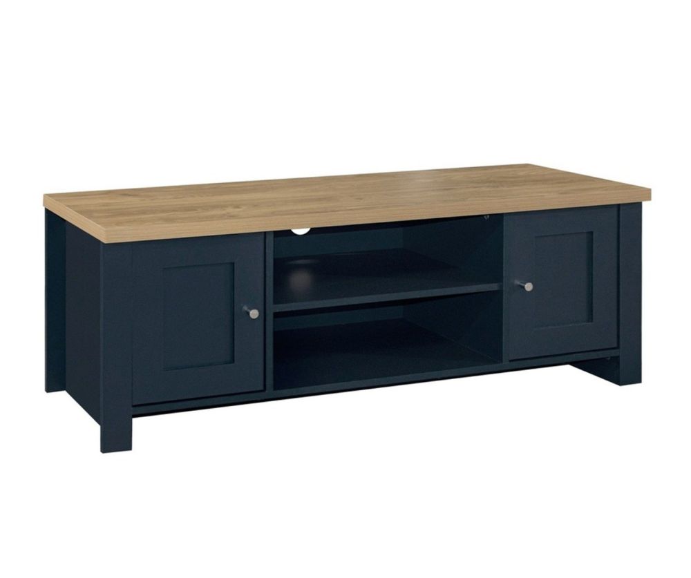 Birlea Furniture Highgate Navy Blue and Oak Large TV Unit