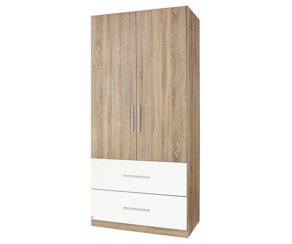 Rauch Alvor Sonoma Oak 2 Door 2 Drawer Combi Wardrobe (W91cm)