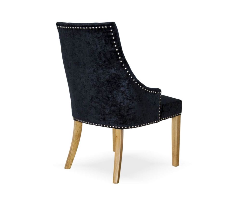 Homestyle GB Bergen Crushed Black Dining Chair in Pair