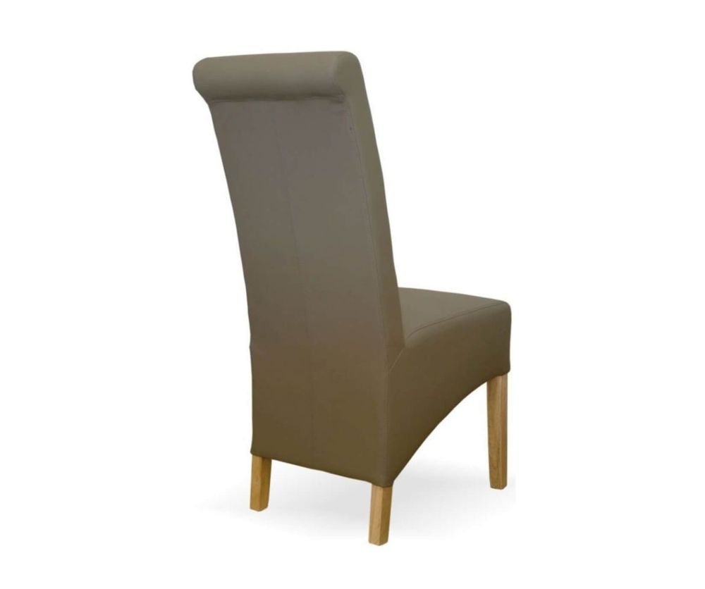 Homestyle GB Richmond Mushroom Bonded Leather Dining Chair in Pair