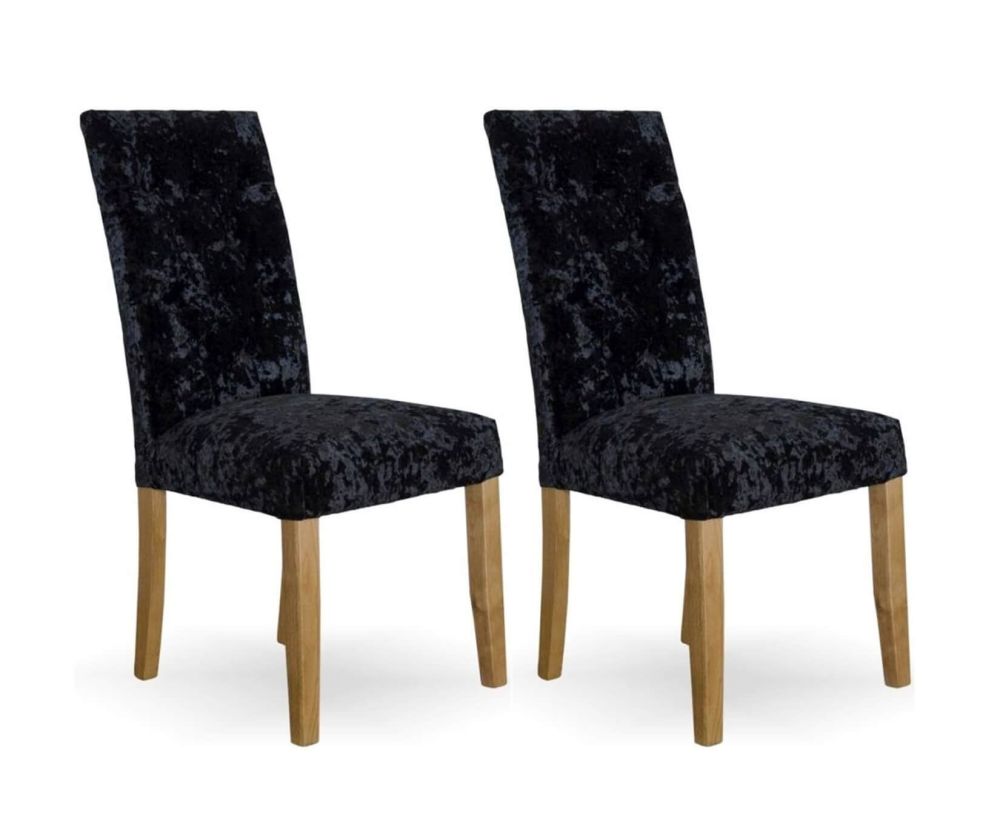 Homestyle GB Stockholm Deep Crushed Black Dining Chair in Pair