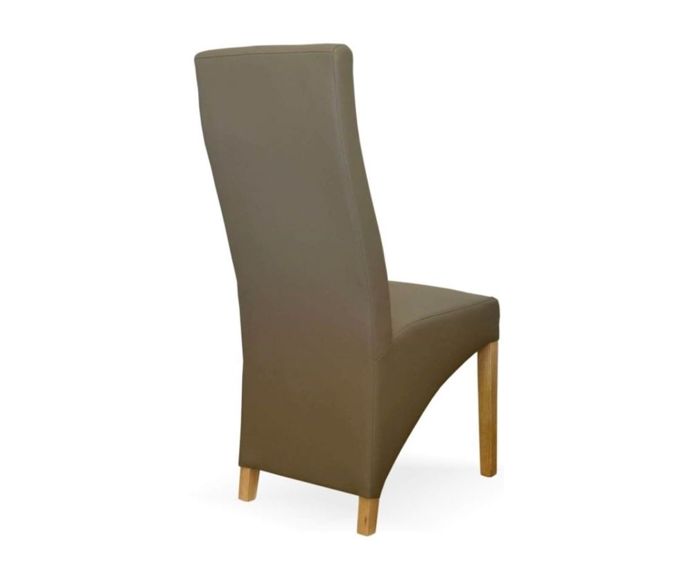 Homestyle GB Wave Mushroom Bonded Leather Dining Chair in Pair