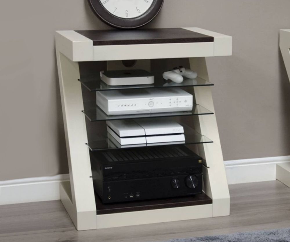 Homestyle GB Painted Z HiFi Cabinet with Smoked Oak Top