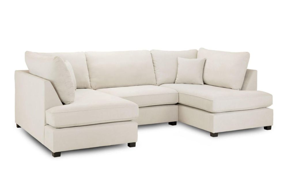 Sonder Beige Fabric U Shape Corner Sofa