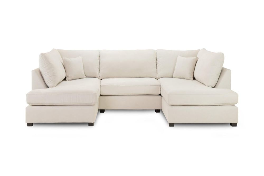 Sonder Beige Fabric U Shape Corner Sofa
