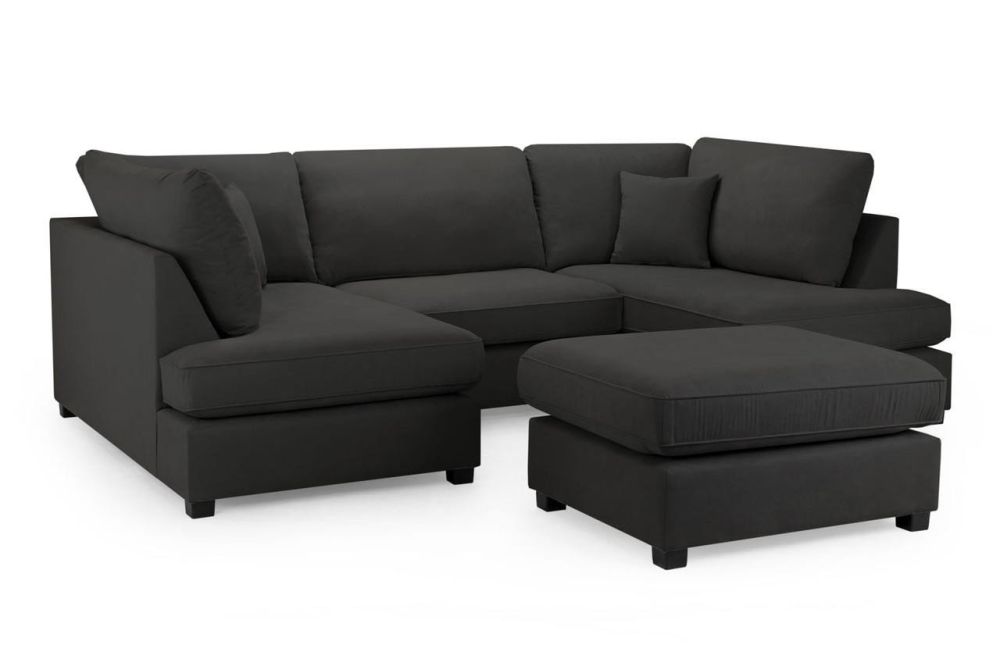 Sonder Black Fabric U Shape Corner Sofa