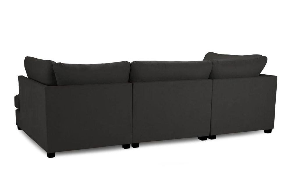 Sonder Black Fabric U Shape Corner Sofa