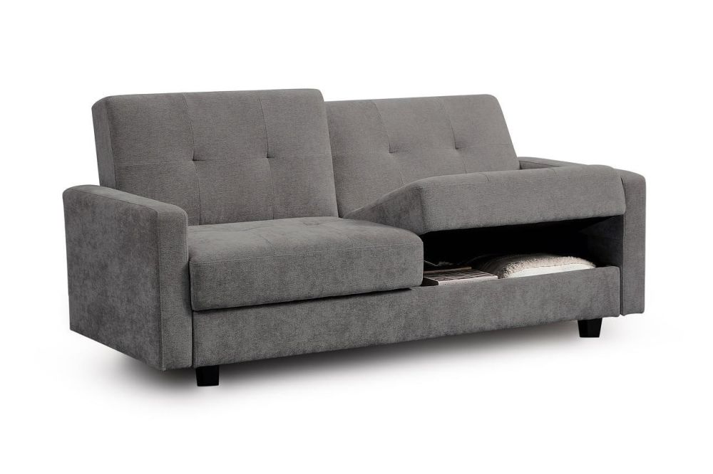 Caldo Dark Grey Fabric 3 Seater Sofa Bed