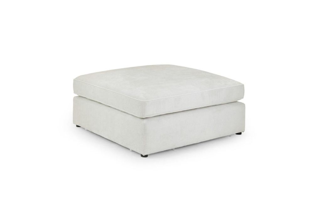 Landos Ivory Fabric Footstool