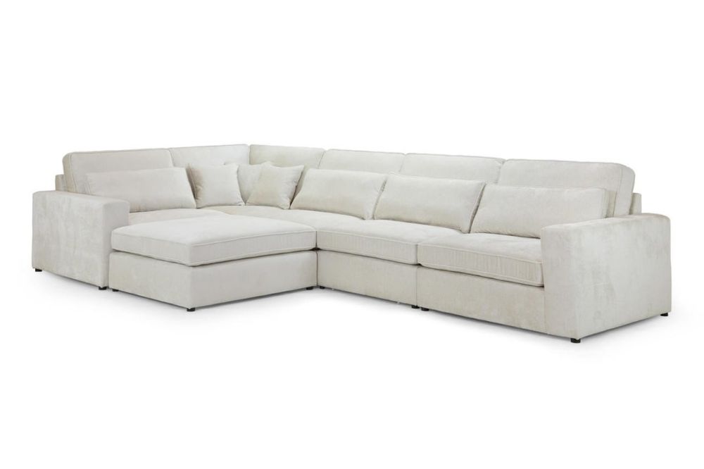 Landos Ivory Fabric Modular Left Hand Arm Piece