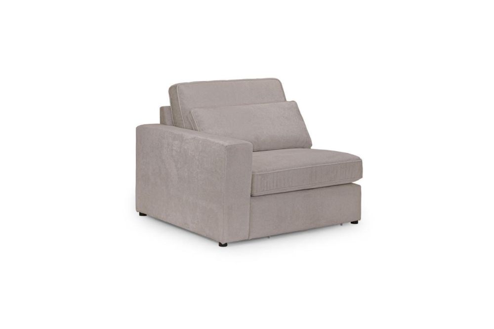 Landos Mocha Fabric Modular Left Hand Arm Piece