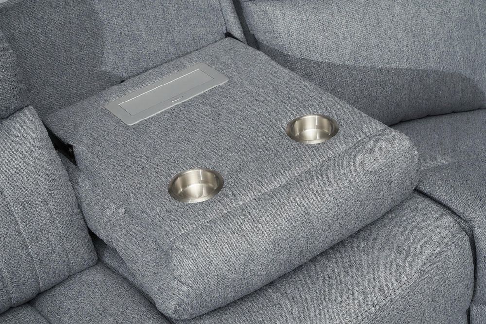 Inden Grey Fabric Electric Recliner 3+2 Sofa Set