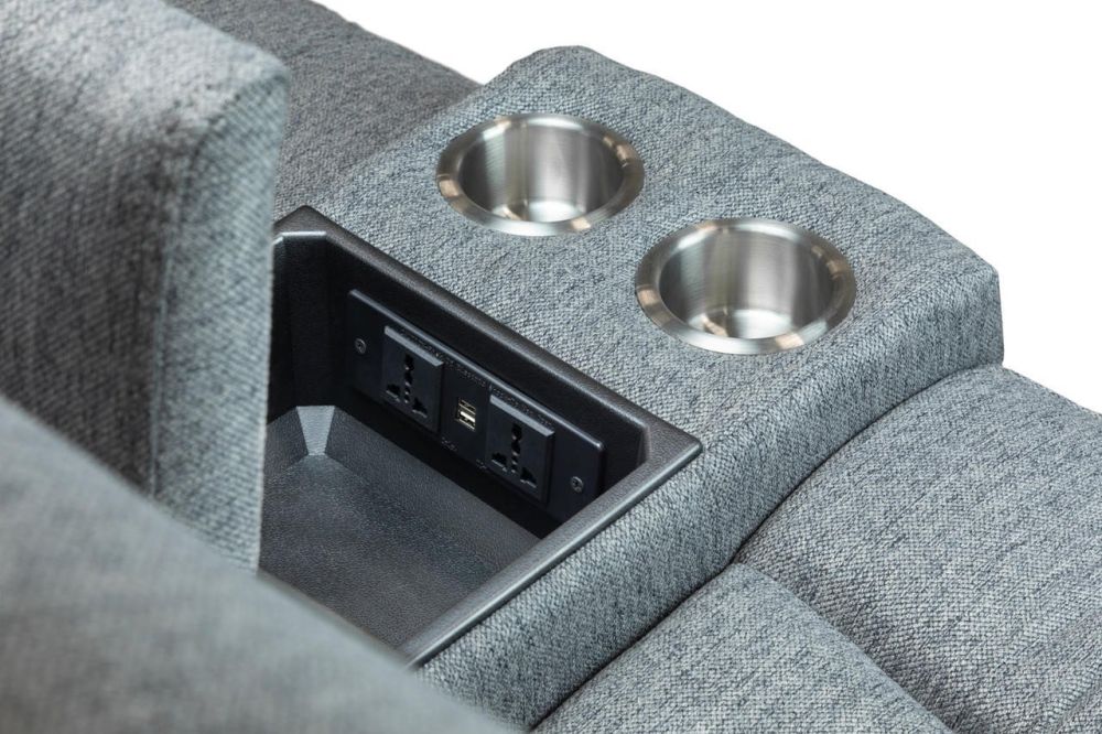 Inden Grey Fabric Electric Recliner 3+2 Sofa Set