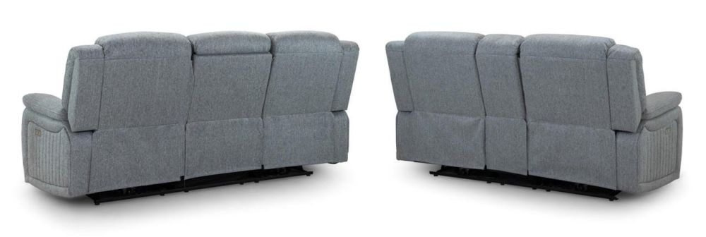 Inden Grey Fabric Electric Recliner 3+2 Sofa Set