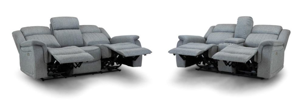 Inden Grey Fabric Electric Recliner 3+2 Sofa Set