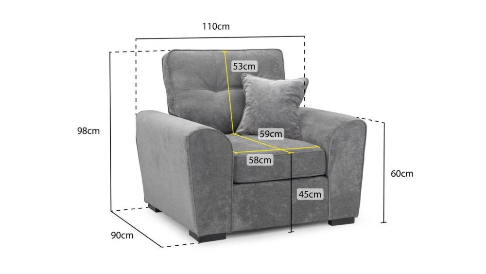 Lorcan Grey Fabric Armchair