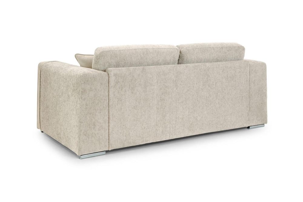 Valante Beige Fabric 3 Seater Sofa