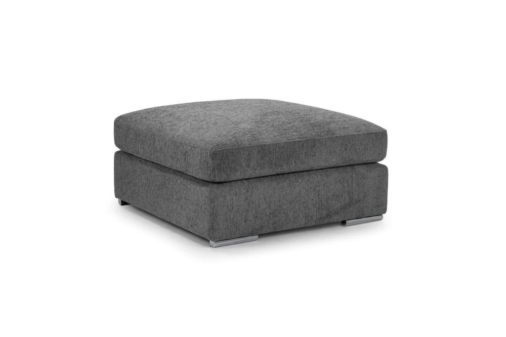 Valante Grey Fabric Footstool