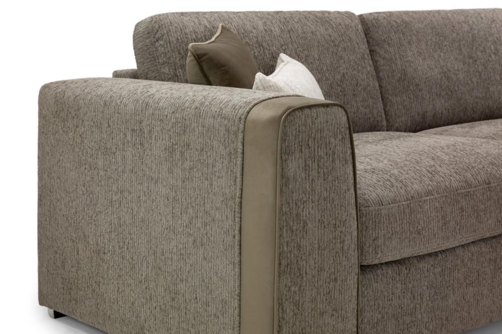 Valante Mocha Fabric 3 Seater Sofa