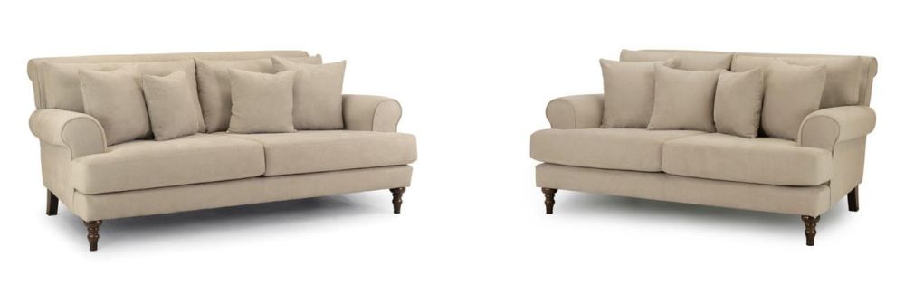 Vinson Beige Fabric 3+2 Sofa Set