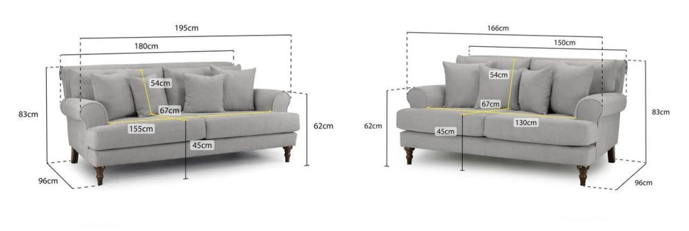 Vinson Grey Fabric 3+2 Sofa Set