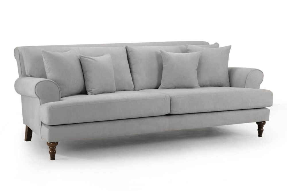 Vinson Grey Fabric 4 Seater Sofa 