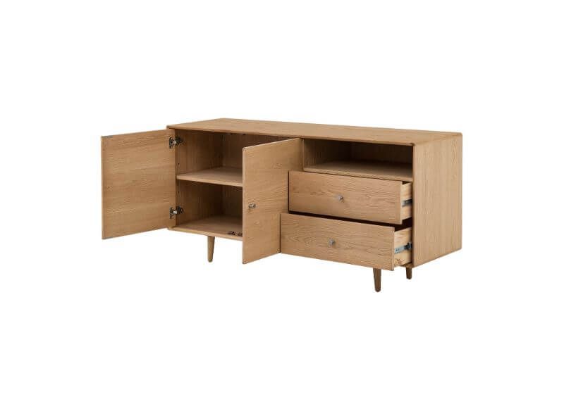 Furniture Link Jenson Light Oak 2 Door 2 Drawer Large Sideboard