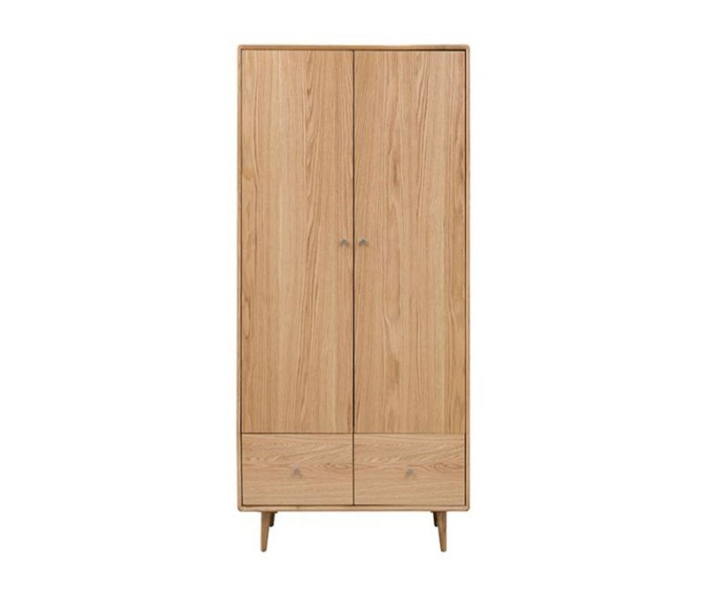Furniture Link Jenson Light Oak 2 Door Wardrobe 