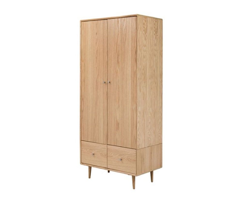 Furniture Link Jenson Light Oak 2 Door Wardrobe 