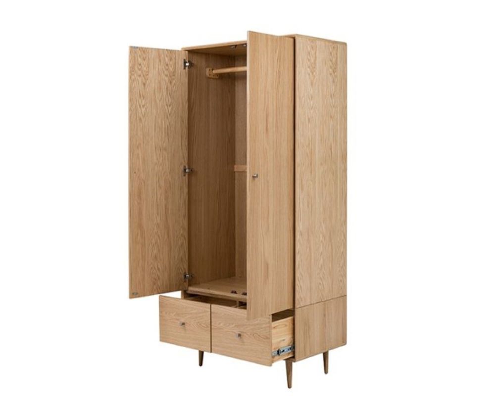 Furniture Link Jenson Light Oak 2 Door Wardrobe 